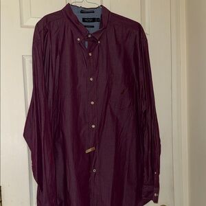 Nautica Men's Burgundy Button-Down Shirt
